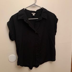 Black Short Sleeved Button Down